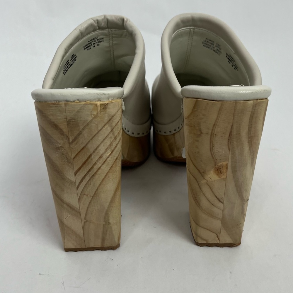 Steve Madden Cream Leather Clog Mules - Picture 6 of 9